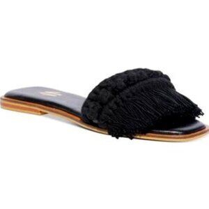 Silvia Cobos Women S Candy Fringe Flat Sandals - Black